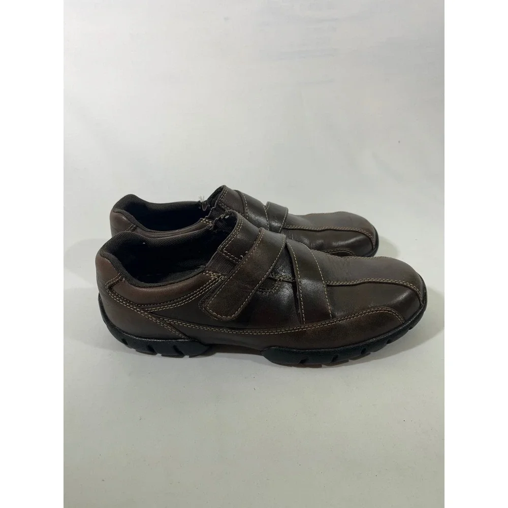 Rockport‎ XCS Mens Leather Hook and Loop Comfort Shoes Slip On Brown SZ 8.5